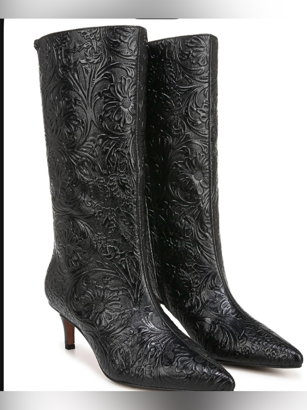 Franco Sarto Amari Floral Embossed Pointed
Toe Boot black size 8 New
